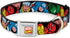 Buckle-Down Seatbelt Buckle Dog Collar - 5 Marvel Characters Black, 1" Wide, Fits 15-26" Neck, Large