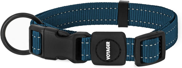Best Pet Supplies Reflective Dog Collar with Adjustable Length, Heavy-Duty Buckle, and Strong D-Ring for Small Medium