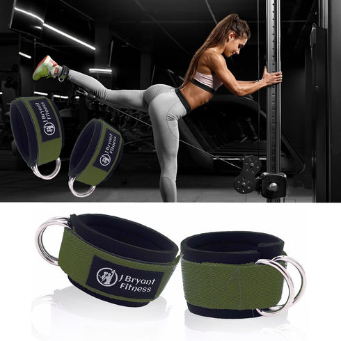 J Bryant Barbell Pad Set with 2 Ankle Straps, Thick Cushion Hip-Thrusts Pad, Carry Bag for Weight Lifting