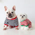 Hdwk&Hped Soft Cotton Dog Pajamas, Striped Solid Pet Jumpsuit for Small Dog Cat Puppy, 3 Styles (Christmas Style 2-Pack)