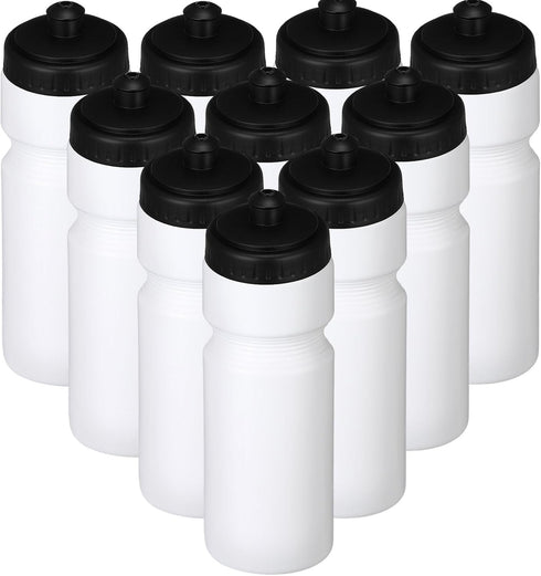 Sunnyray 10 Pcs Reusable Sports Water Bottle - 23 oz Blank Plastic Bottles with Pull Top Cap for Kids & Adults
