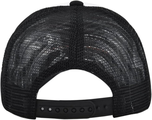 Vintage Half Mesh Baseball Cap, Washed Denim Trucker Hat with Embroidery Adjustable Unisex