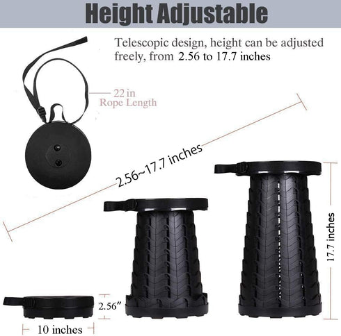 Fishboy 400lbs Upgraded Collapsible Stool, Max Weight, Lightweight But Sturdy, Portable Retractable Folding Telescoping