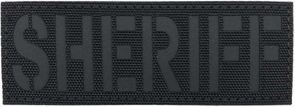 Reflective Laser Cut Sheriff Patch, Small 4x1.4 inch Subdued Black County Office Patch for Tactical Gear
