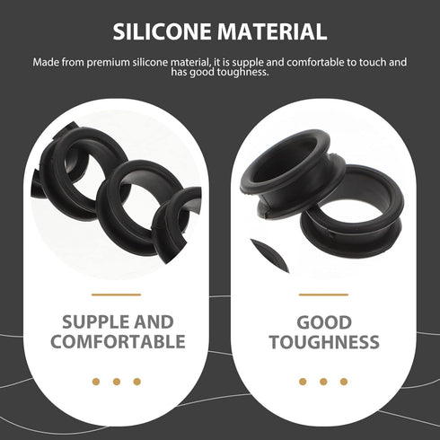 POPETPOP 6Pcs Silicone Finger Rings for Grooming Scissors, Barber Hair Shears Finger Protector Rings (Black)