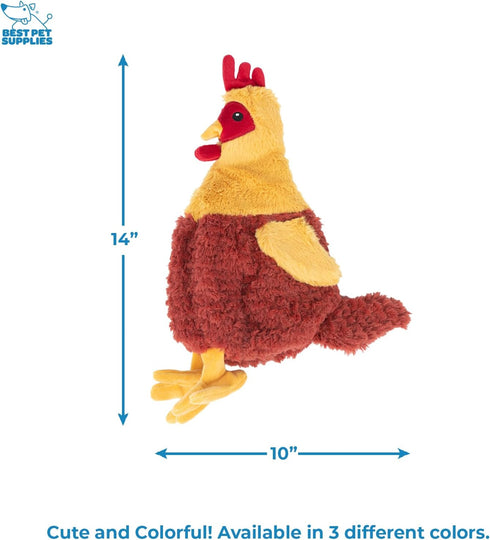 Best Pet Supplies Chicken Crinkle Plush Dog Toys for Interactive Play, Colorful Chicken Toy Shape, Cute and Cuddly -