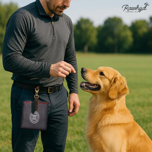 RAW HYD Dog Treats Pouch, Leather Pouch with Magnetic Closure, Durable Treat Holder for Training Sessions