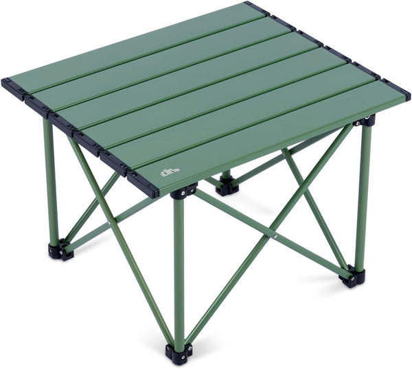 iClimb Ultralight Compact Camping Folding Table with Carry Bag, Reinforced Green - S
