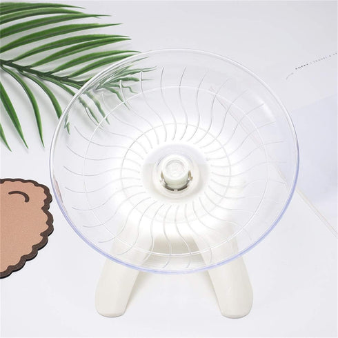 Silent Running Hamster Flying Saucer Exercise Wheel for Hamsters, Gerbils, Mice, Hedgehog, and Other Small Pets (White)