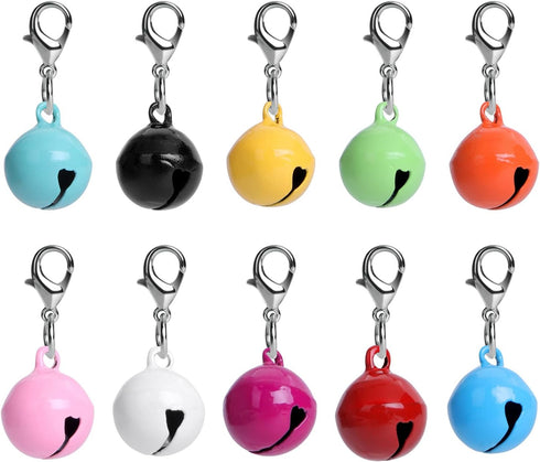 Pet Bells for Cat Dog - 10 PCS Round Bells for Collar with Loud Crisp Sound, Multicolor Pet Pendant Accessories