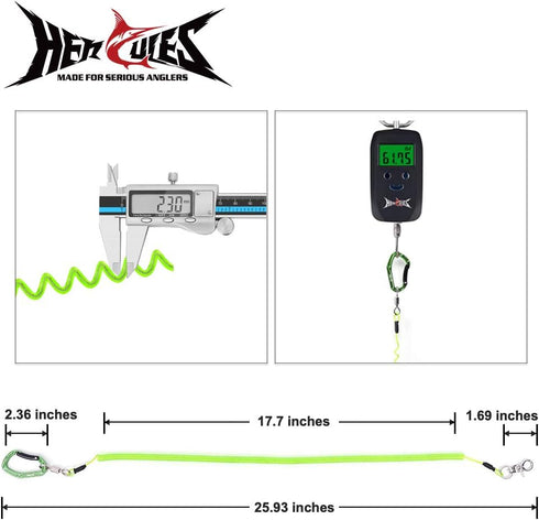 HERCULES M4 Fishing Lanyard - Heavy Duty Retractable Coiled Tether for Fishing, Kayak, Paddles, Rods, Pliers