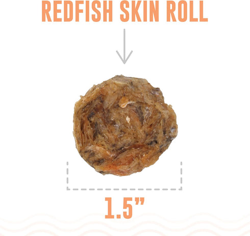 Icelandic+ Skin Rolls: Redfish Dog Treats, 3oz Bag, Pure Wild-Caught Air-Dried Fish, Single Ingredient Snacks