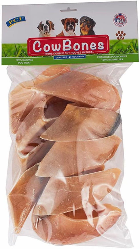 Pet Center, Inc. Cow Bones, 10 Pack, Natural Flavor Beef Hooves Dog Treat