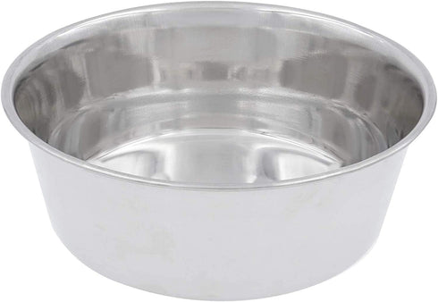Fuzzy Puppy Heavy-Duty Stainless Steel Food & Water Bowl for Cats & Dogs, Silver, 3 Quart