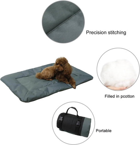 Outdoor Dog Bed, Roll-up Travel Dog Sleeping Pad, 33x 22 in Dog Bed Mat for Medium Small Dogs, Waterproof & Portable