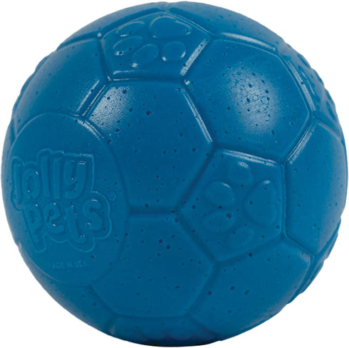 4" Jolly Pets Mini Jolly Soccer Ball; Floating-Bouncing Dog Toy; Ocean Blue