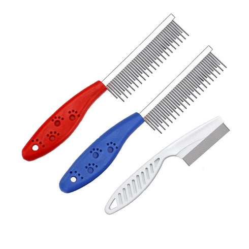 Pet Comb for Dogs & Cats, Small Grooming Comb 3 Combs, Stainless Steel Teeth Shedding Comb for Matted Fur