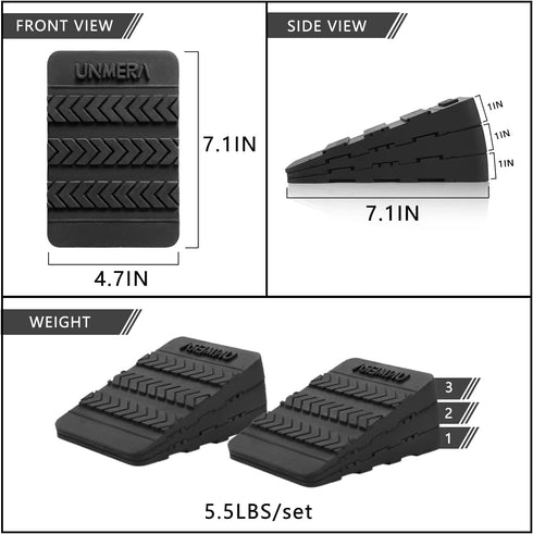 Squat Wedge Block 6PCS Adjustable Non-slip Rubber Ramp for Heel Elevated Squat, Weight Lifting