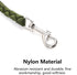 uxcell Dog Pet Leash Rope, Nylon 5 Feet Padded Handle Leash for Medium Large Dogs, Army Green
