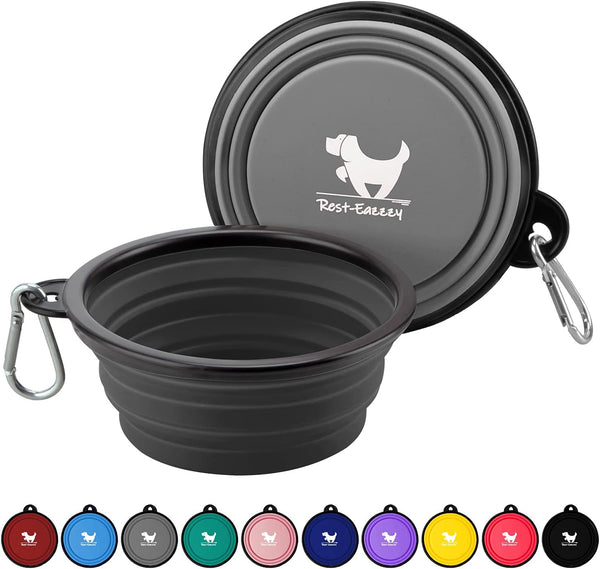 Collapsible Dog Bowls for Travel, 2-Pack Portable Water Bowl for Dogs Cats with 2 Carabiners