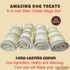 Amazing Dog Treats, Beef Cheek Rolls, Mega Thick 5-6", 8 Pcs, Safe Rawhide Alternative for Power Chewers.