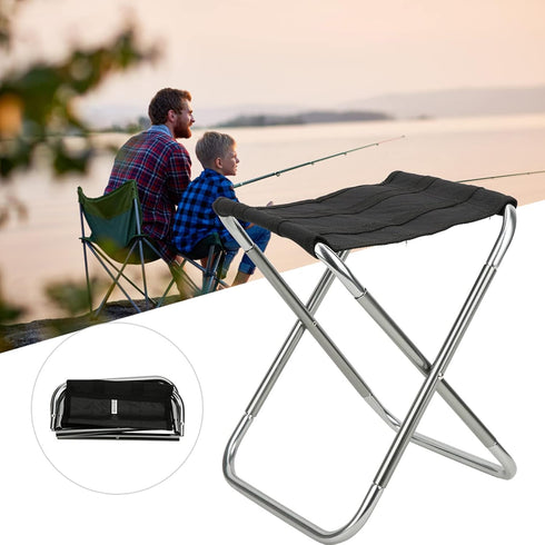 7075 600D TITA-DONG Aviation Aluminum Alloy Camping Stool, Oxford Polyester Outdoor Foldable Chair, Folding Compact