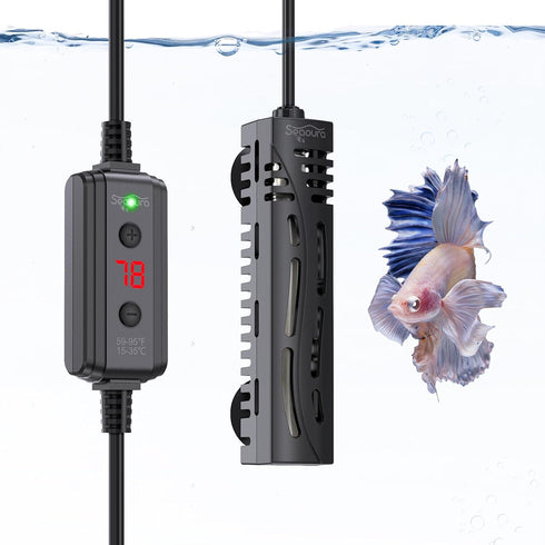 Fish Tank Heater, 50W Aquarium Betta Heater for 5-15 Gallon with LED Temperature Display