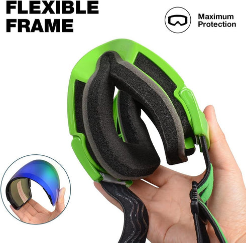 ZIONOR X4 Ski Goggles with Magnetic Lens - Snowboard Goggles for Men Women, Anti-fog UV Protection