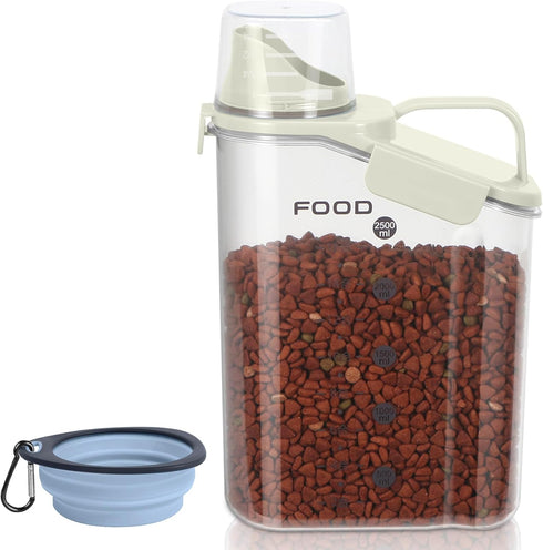 3-5Lbs Small Cat and Dog Food Storage Container BPA Free, Airtight Pet