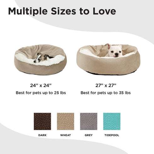 Best Friends by Sheri Cozy Cuddler Ilan Microfiber Hooded Blanket Cat and Dog Bed, Wheat 23"x23"
