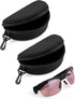 QWORK Big Hard Sports Glasses Case - 2 Pack Extra-Large Universal Fit for Outdoor Skiing, Shock-Resistant Storage