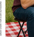 MOON FLOWER Portable Folding Chair with Wooden Seat | Ideal for Picnics, Camping Trips, or Outdoor Events, Brown - No