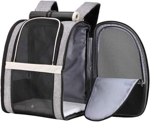 Texsens Pet Carrier Backpack - Ventilated Design with Window Blind for Small Cats & Dogs, Collapsible, Ideal for Travel