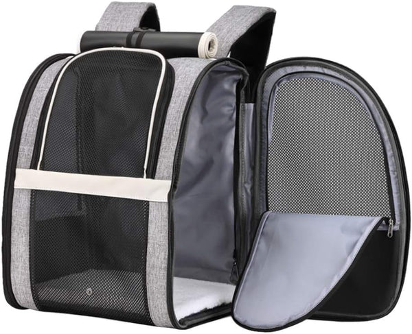 Texsens Pet Carrier Backpack - Ventilated Design with Window Blind for Small Cats & Dogs, Collapsible, Ideal for Travel
