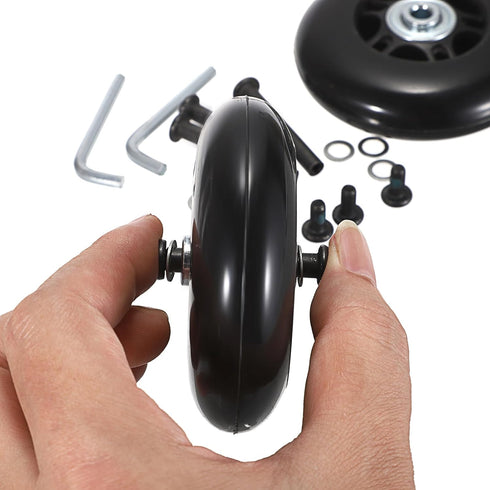 OwnMy 80mm x 23mm Luggage Wheels Replacement Set of 2, Mute Suitcase Replacement Wheels with Black Screws