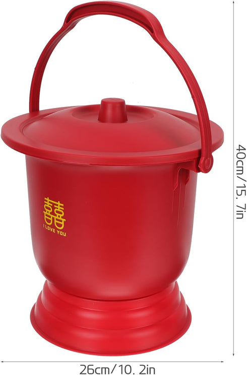 FRCOLOR Spittoon Bucket Portable Urinal Toilet Chamber Pot Enamel Potty Patient Urinal Pot Night Urine Pot Portable