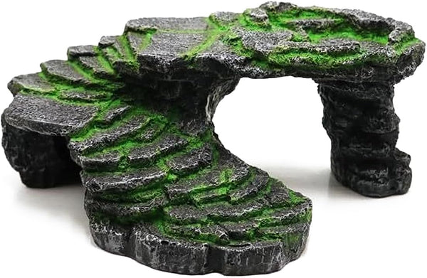 Turtle Habitat Reptiles Dock Resting Stone, Reptiles Basking Platform Climbing Ramp, Aquarium Ornament Rock for Lizard,