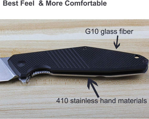 Ruike Folding Pocket Knife, Frame Lock, EDC Camping Tactical Small Belt Clip Fishing Hiking Gear Tool