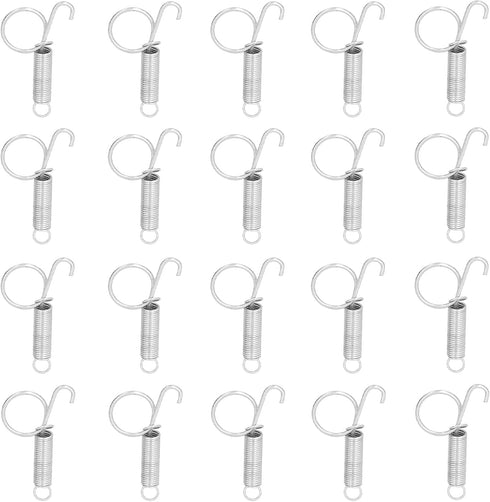 20PCS Metal Finger Spring Hook, Cage Door Spring Latch Hook for Animal Cages, Fixing Rabbit Pet Cage Door, Farming