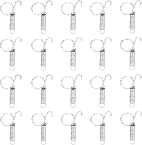 20PCS Metal Finger Spring Hook, Cage Door Spring Latch Hook for Animal Cages, Fixing Rabbit Pet Cage Door, Farming