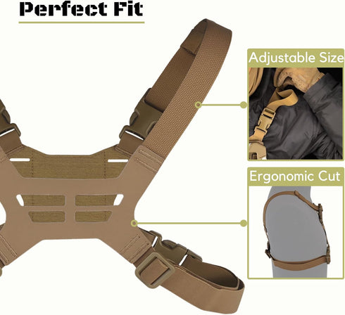 Let Me Be Let-Me-Be FoldPanel Harness Navigation Board Chest Rig for Plate Carrier Phone Mount Molle Holder,Lightweight