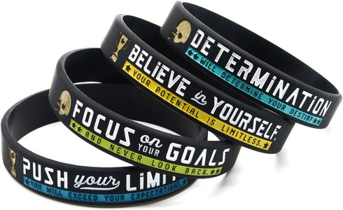Inkstone Football Silicone Bracelets with Motivational Sports Quotes Inspiring Rubber Wristbands