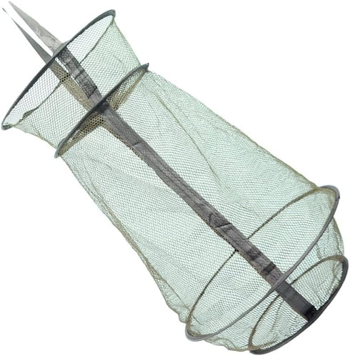 Elyrav 4 Portable Fishing Landing Net with Durable Mesh for STO Fish Shrimp Crab in Green Sp Wire Frames