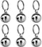 Dog Collar Bell: 6Pcs 16MM Metal Pet Collar Bells with Key Ring, Clear Sound, Silver