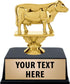 Crown Awards Cow Trophies with Custom Engraving, 4.5" Personalized Dairy Cow Trophy