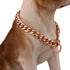 Rose Gold Dog Chain Collar Stainless Steel Cuban Link Chain for Small Medium Large Dogs (19mm, 16inch, 11mm/15mm)