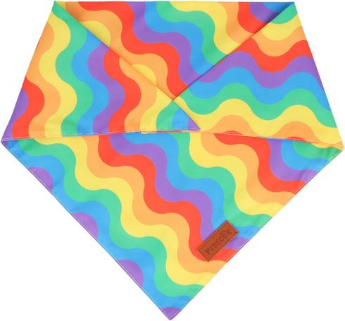 Rainbow Dog Bandanas - Reversible Triangle LGBT+ Bandanas for Medium and Large Dogs (Pride, Large)