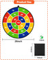 26" 20 4 5 6 7 8 9 10 11 12 Kids Dart Board Large with Sticky Balls, Foldable Double-Sided Indoor Outdoor Sport Party