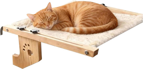 Generic Hammock Cat Window Plush Sunbathing Bed, Sturdy Hanging Perch | Relaxation Spot for Windowsill Bedside Cabinet
