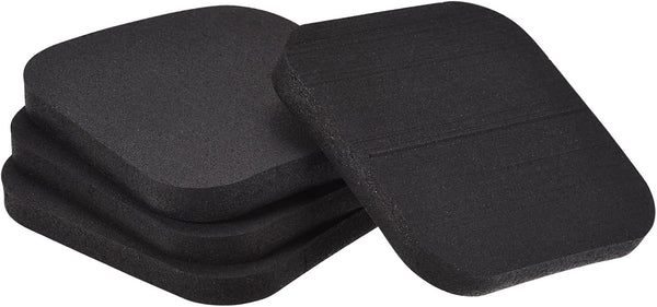 uxcell Treadmill Mat - 3.9"x3.9" Exercise Equipment Mat for Floor Protection, Sound Reduction, Black 4Pcs